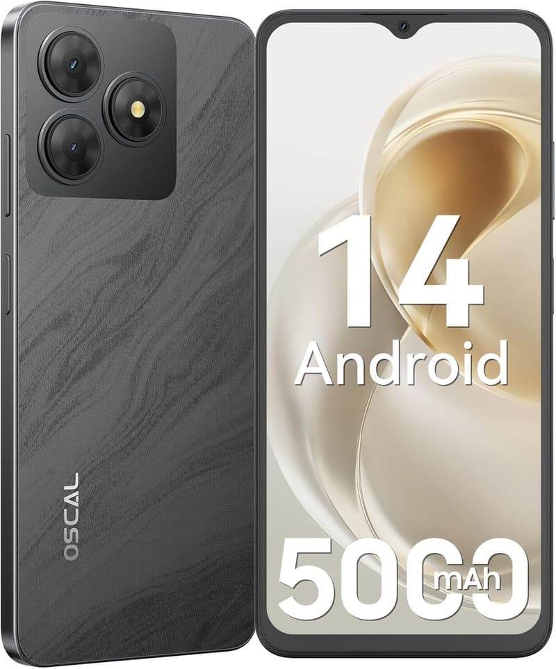 2025年新作 OSCAL Flat2C スマホ 6GB RAM/64GB 5000mAhバッテリー 6.56インチ画面 13MP+8MPカメラ デュアル4G対応