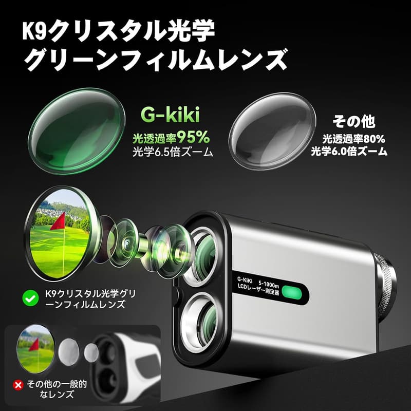 ゴルフ距離計【エンジニア監修】1000m対応・超軽量・IP54防塵防水・日本語取扱説明書付き