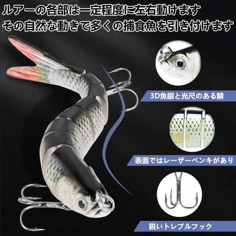 シーバス釣り用ビッグベイトルアー3本セット（14cm、26g、収納ケース付き）