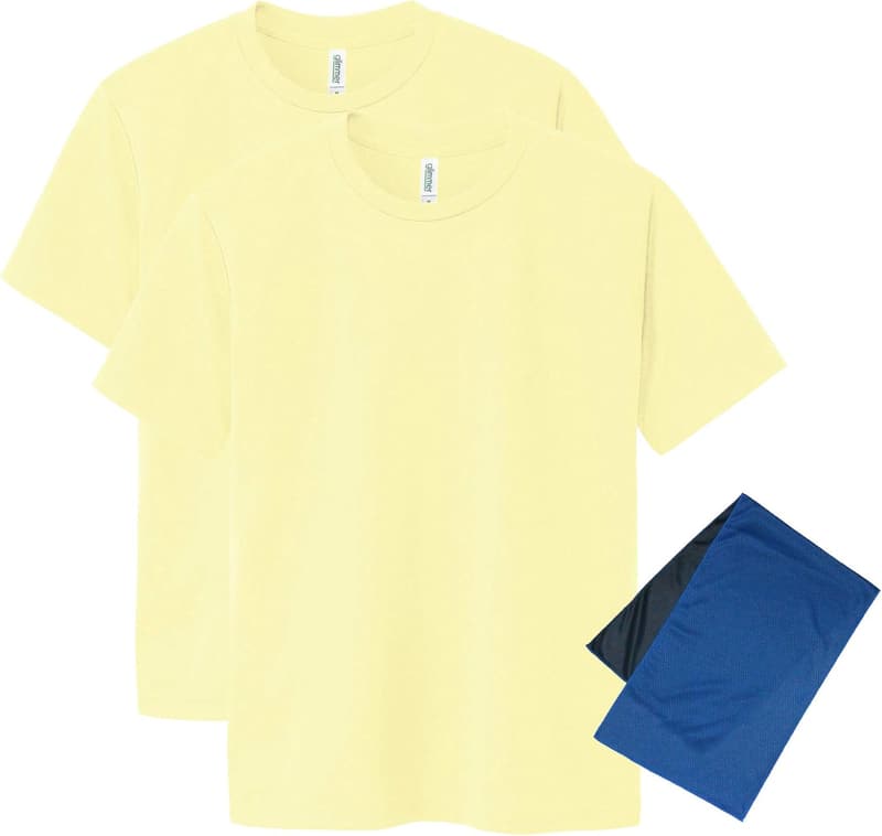 無地半袖ドライTシャツ2枚セット(クルーネック・4.4oz)【COOL】