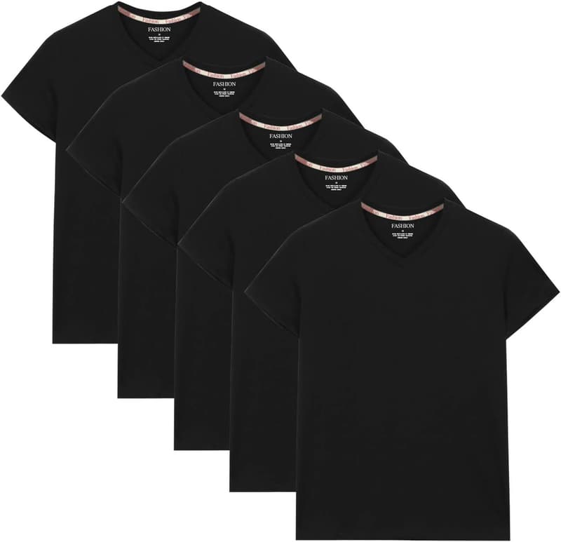 メンズ肌着 5枚組 綿100% 半袖 Vネック Tシャツ 無地 防菌防臭