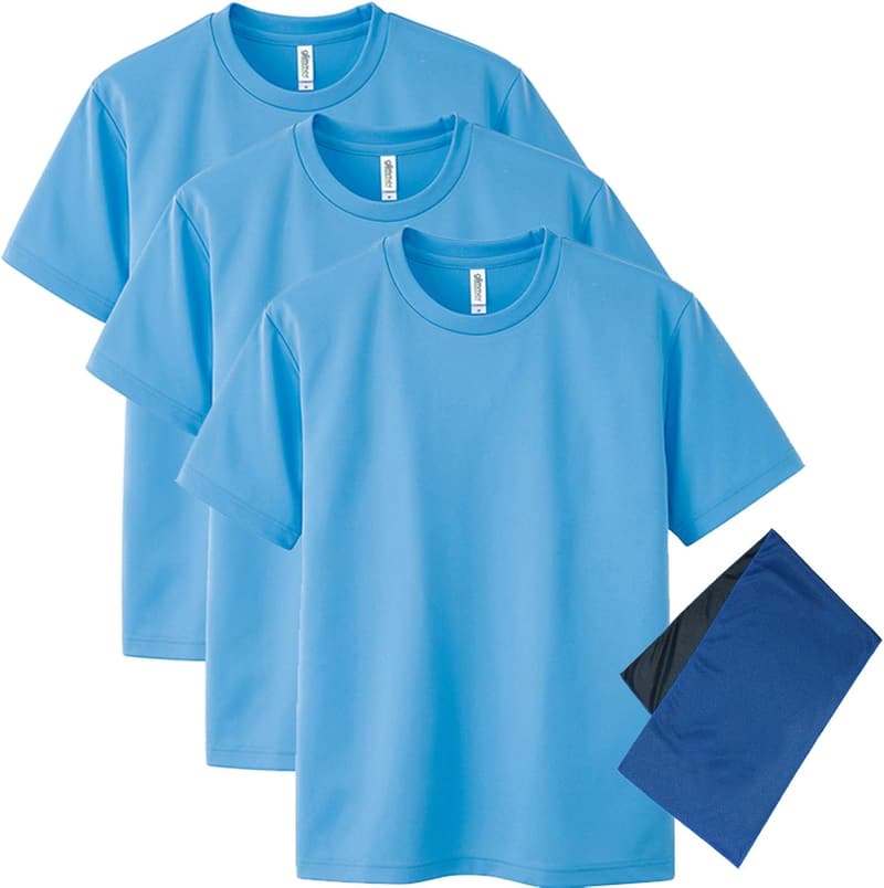 吸汗速乾無地Tシャツ3枚セット(クールタオル付)