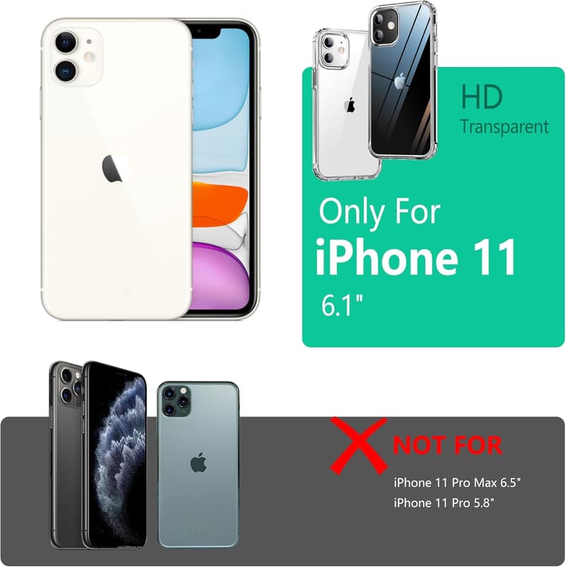 iPhone11用超透明ハードケース 米軍MIL規格 超耐衝撃エアバッグ付き クリスタルクリア