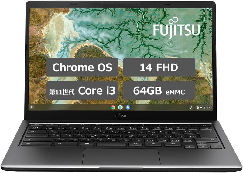 富士通 FMV Chromebook WM1/F3 14型ノートパソコン (Core i3/4GB/64GB) ダーククロム