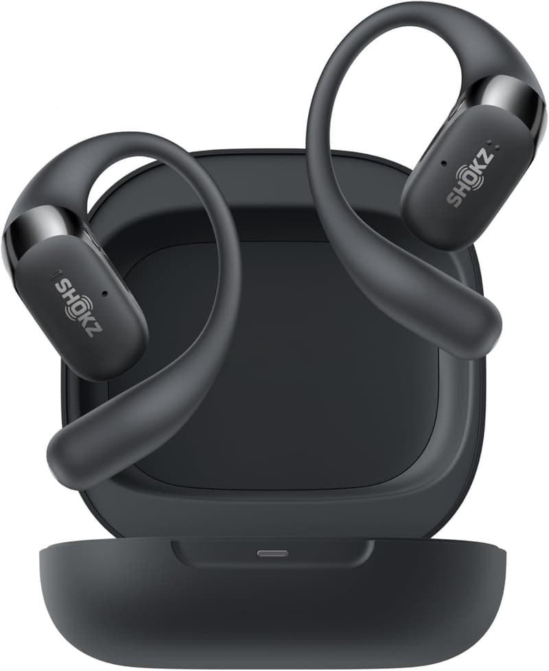 スポーツ向けワイヤレスオープンイヤーイヤホン Shokz OpenFit 2 - AIノイキャン通話、48時間再生、IP55防水、軽量9.4g、Bluetooth5.4【ブラック】
