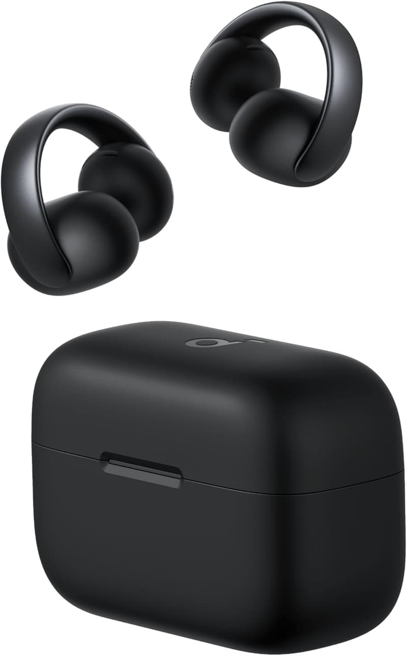 Anker Soundcore AeroClip ワイヤレスイヤホン (Bluetooth 5.4/IPX4防水/最大32時間再生) ミッドナイトブラック