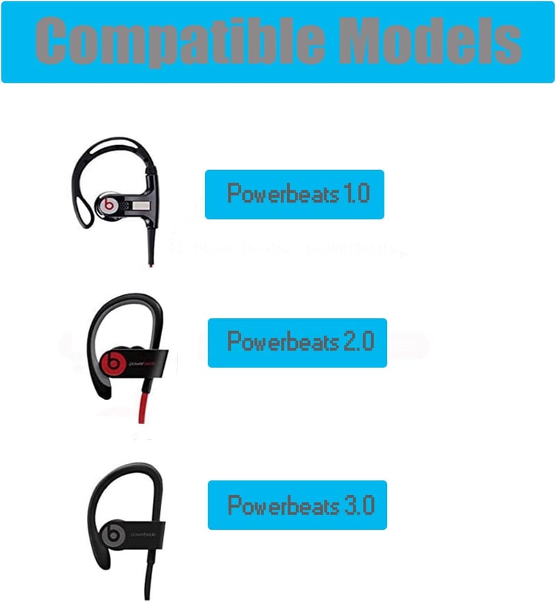 遮音性・耐久性に優れた8個入りイヤーチップ(ブラック) - Beats Powerbeats 2用交換パッド