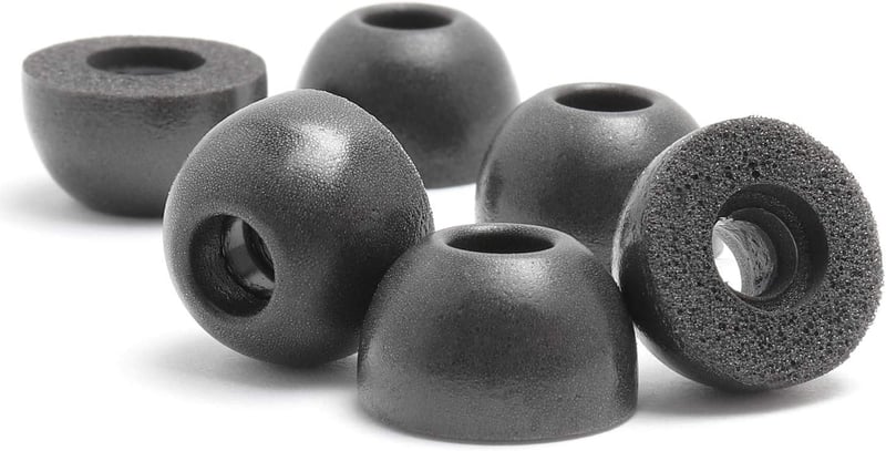 ワイヤレスイヤホン用 Lサイズ低反発ウレタン製イヤーピース6個入り