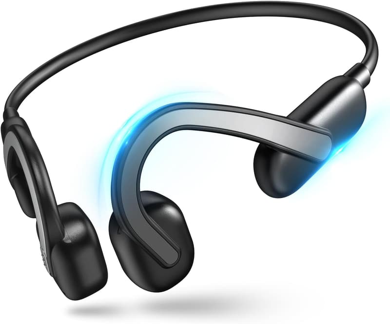 骨伝導 Bluetooth イヤホン ワイヤレス オープンイヤータイプ スポーツ用（ブラック）