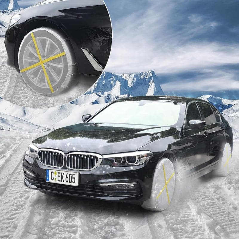 冬の必需品 非金属タイヤチェーン スノーソック 駆動輪2本分 軽自動車用 日本語取付説明書付