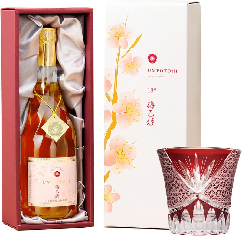 父の日ギフト 高級梅酒 梅乙姫 720ml 手提袋・切子グラス付き 限定生産