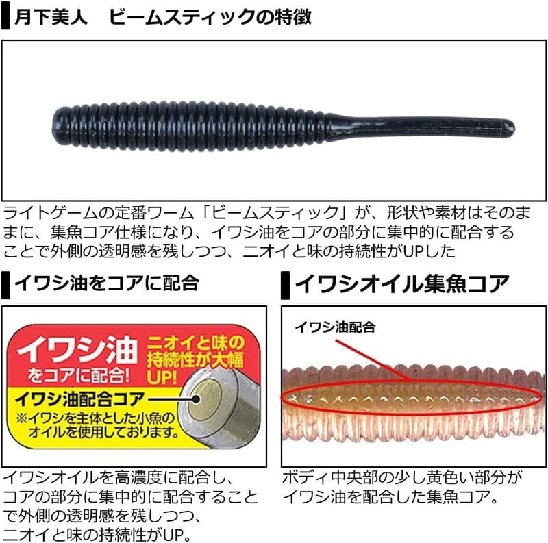 メバル・アジ釣り用 ワーム 月下美人ビームスティック 1.5/2.2インチセット
