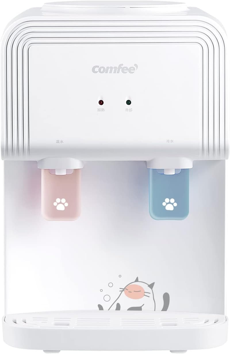 かわいい猫デザインのコンパクトウォーターサーバー(温冷水対応)