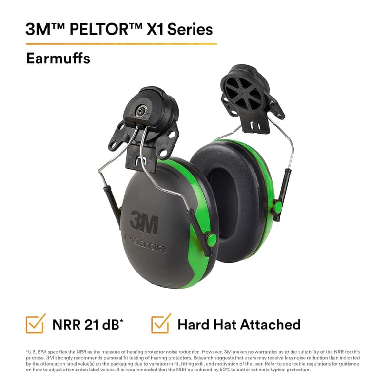 ヘルメット取付型 26dB イヤーマフ Peltor X1P3E-GA
