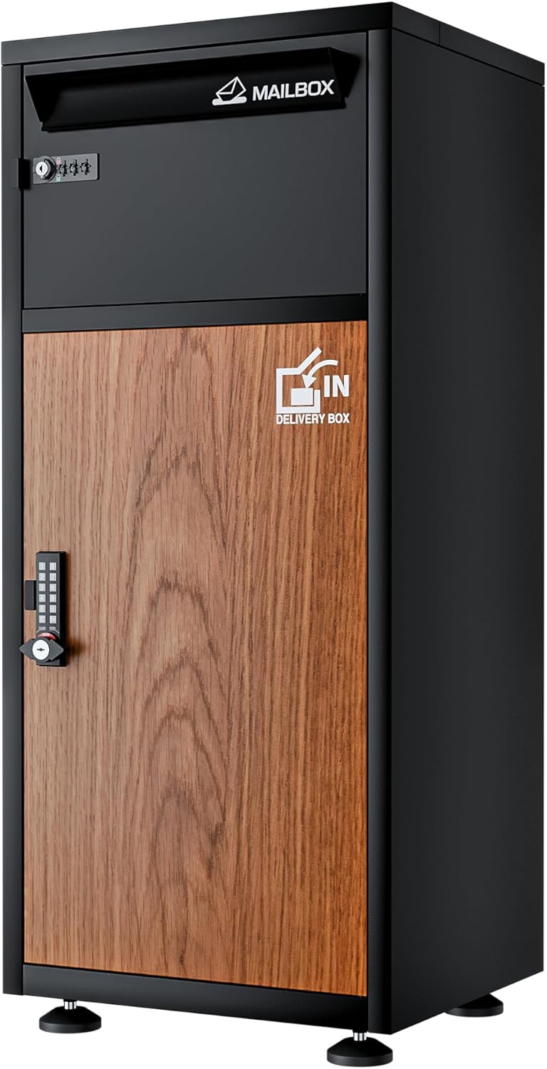 大容量電子キー付き宅配ボックス『らくぽす』RP-PBIM 防水・盗難防止タイプ【ポスト一体型】