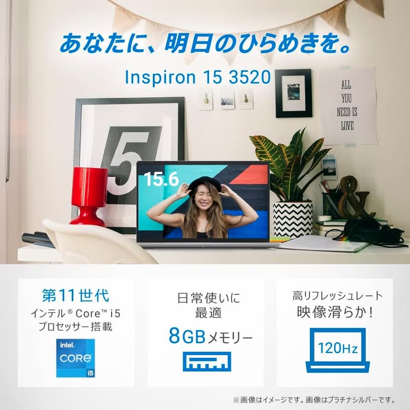 Dell Inspiron 15 3520 ノートパソコン 15.6インチ Intel Core i5 メモリ8GB SSD512GB Windows11 カーボンブラック 翌営業日対応修理サービス1年