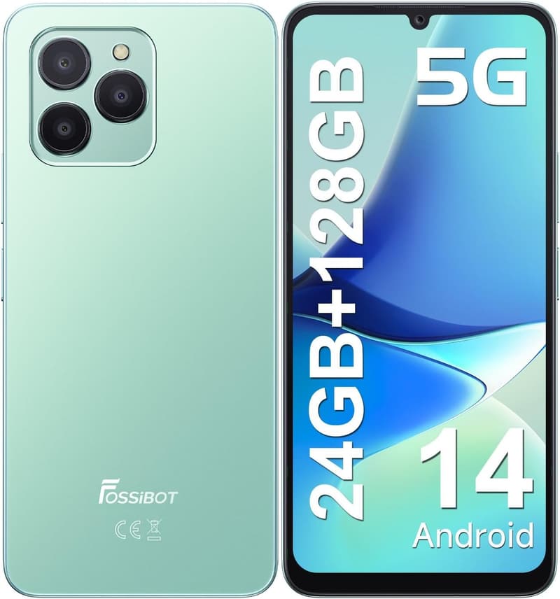 FOSSiBOT S1 5G スマートフォン 本体 24GB+128GB/1TB拡張 4900mAhバッテリー デュアルSIM グローバルバージョン(グリーン)