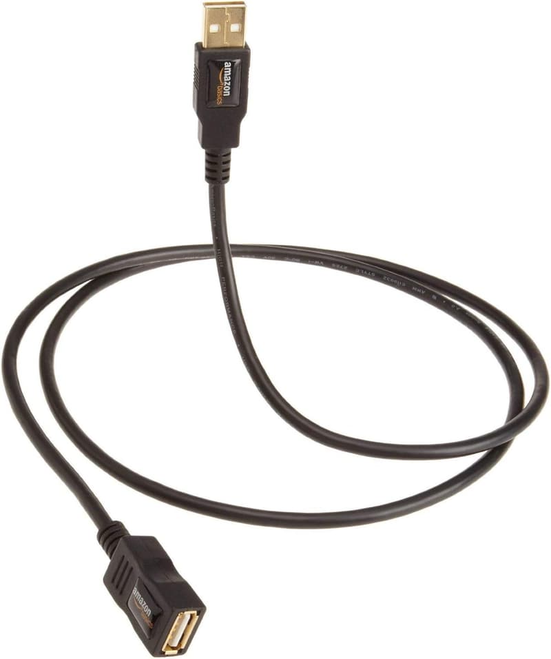 USB-A 2.0延長ケーブル 1.0m ブラック (プリンター対応)