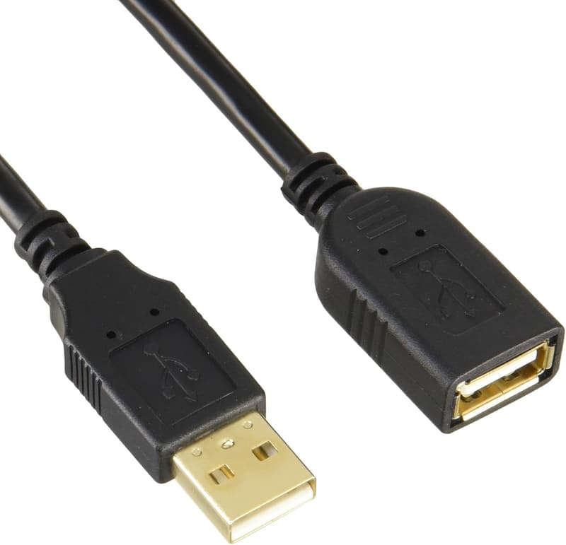 バッファロー USB2.0延長ケーブル 2m カーボン素材 ブラック
