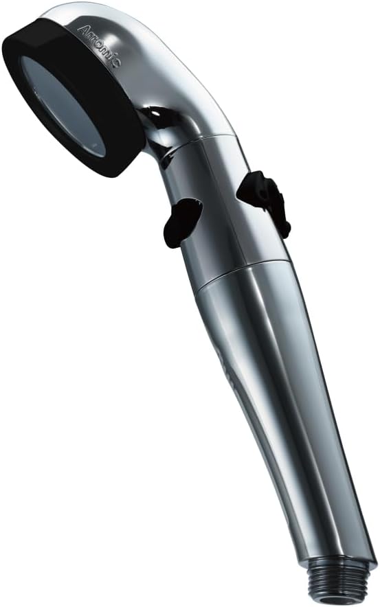 アラミック ステンレスブラックシャワーヘッド 水量調整・止水機能付き 日本製