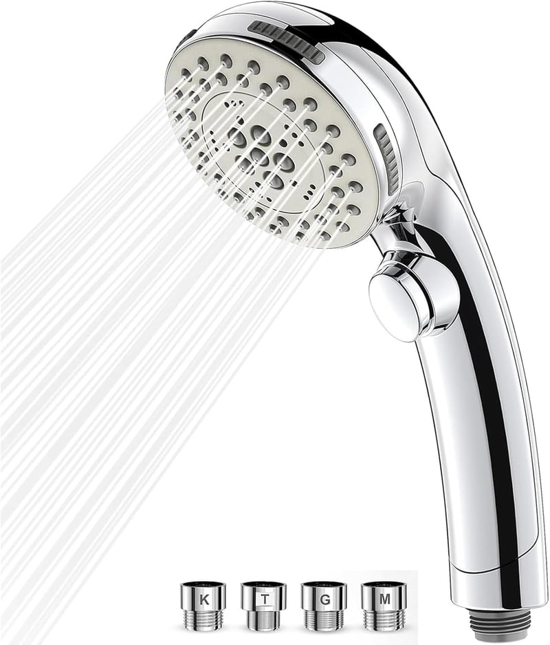 増圧シャワーヘッド 5段階モード 高水圧 節水 手元ストップ お風呂用 美肌・美髪ケア