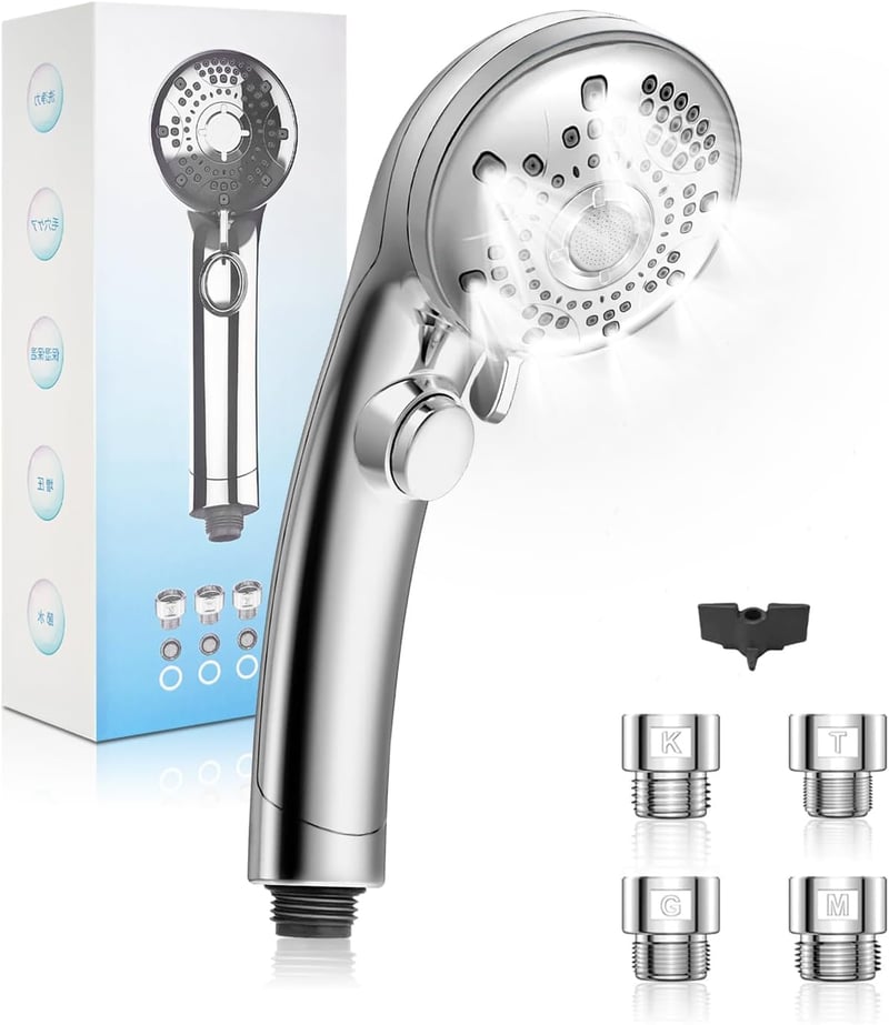 マイクロナノバブルシャワーヘッド 肌・髪ケア対応 6段階水流 超節水タイプ シルバー