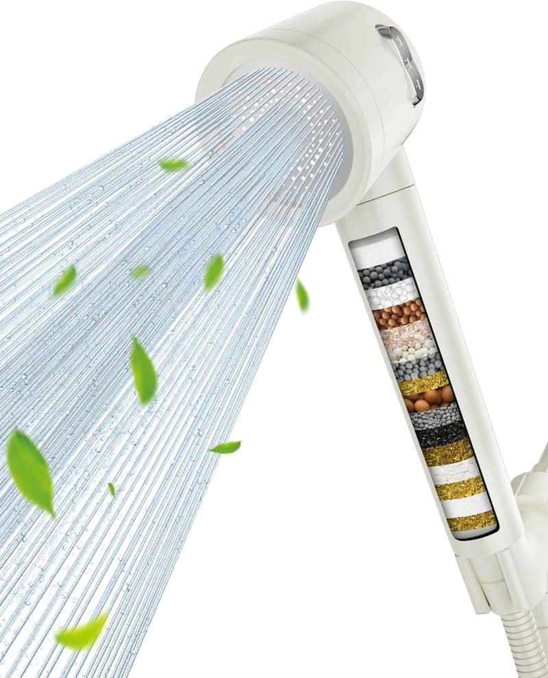 高水圧塩素除去シャワーヘッド 3段階モード 増圧 洗浄肌ケア ホワイト