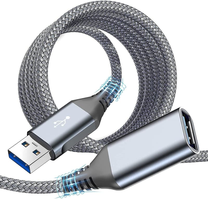 USB 3.0 延長ケーブル 3M - 高速データ転送 5Gbps ナイロン編み Aオス - Aメス (グレー)
