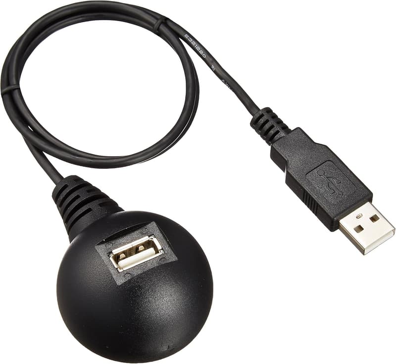 USB延長ケーブル 2.0対応 スタンド付き 0.5m ブラック