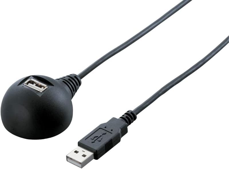 USB延長ケーブル 2.0対応 スタンド付き 0.5m ブラック