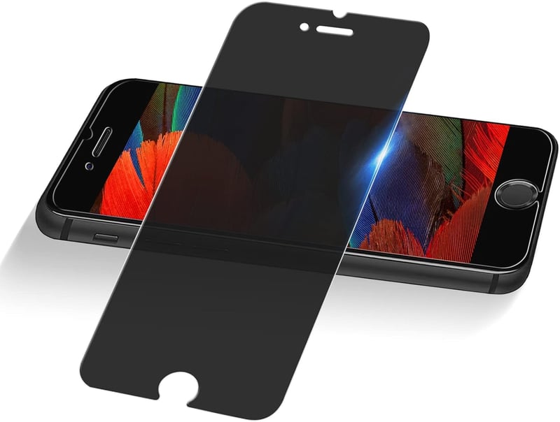 iPhone SE2/SE3用のぞき見防止ガラスフィルム【気泡なし】【横見防止】