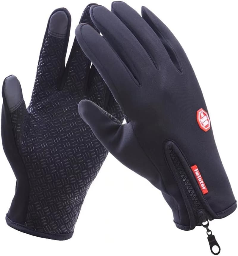 アウトドア用防寒防風手袋 スマホタッチ対応 滑り止め付き