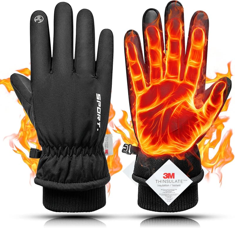 冬用バイクグローブ スマホ対応 撥水 厚手 防寒 男女兼用