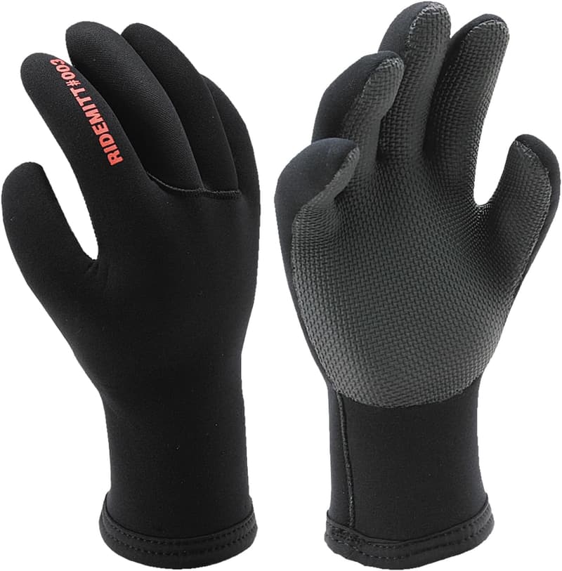 秋冬用防水ネオプレンバイクグローブ「RIDEMITT」ブラック Mサイズ