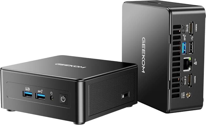 GEEKOM IT15 Ultra AI ミニPC - Intel Core U9 285H, 32GB DDR5, 2TB NVMe SSD, 静音冷却・省電力設計, 8K出力対応