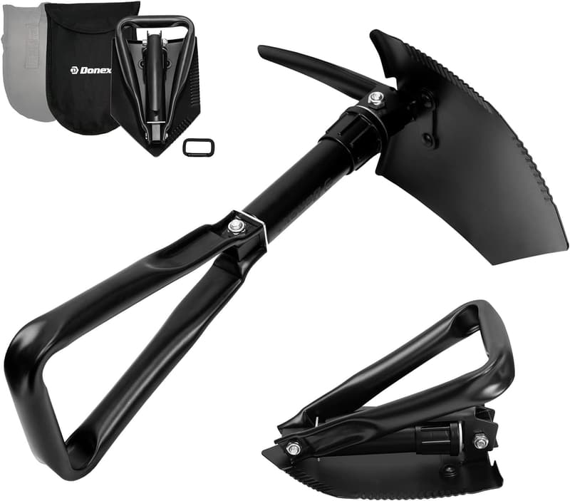 多機能折りたたみシャベル 車載用 軽量防災ツール 収納バッグ付き