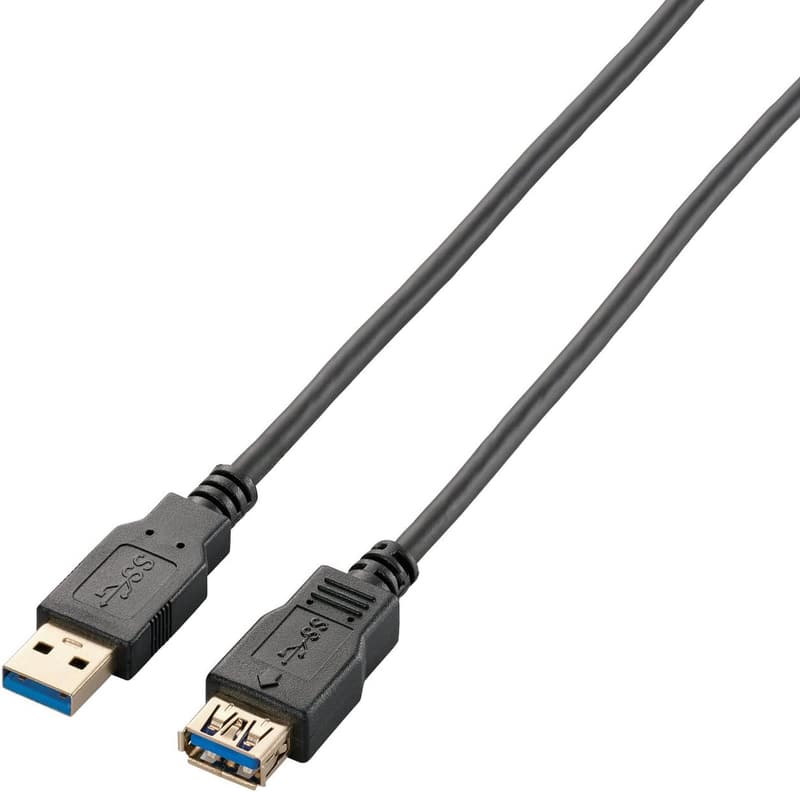 USB3.0延長ケーブル 2m (Aオス to Aメス) ブラック
