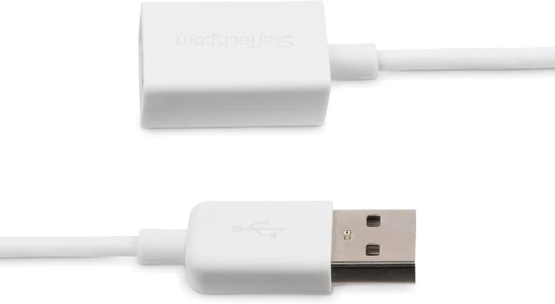 USB 2.0 A-A延長ケーブル ホワイト 1m オス/メス USBケーブル