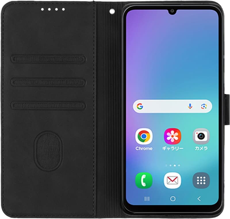 Galaxy A25 5G 手帳型ケース 財布型 ブラック － スタンド機能・マグネット式