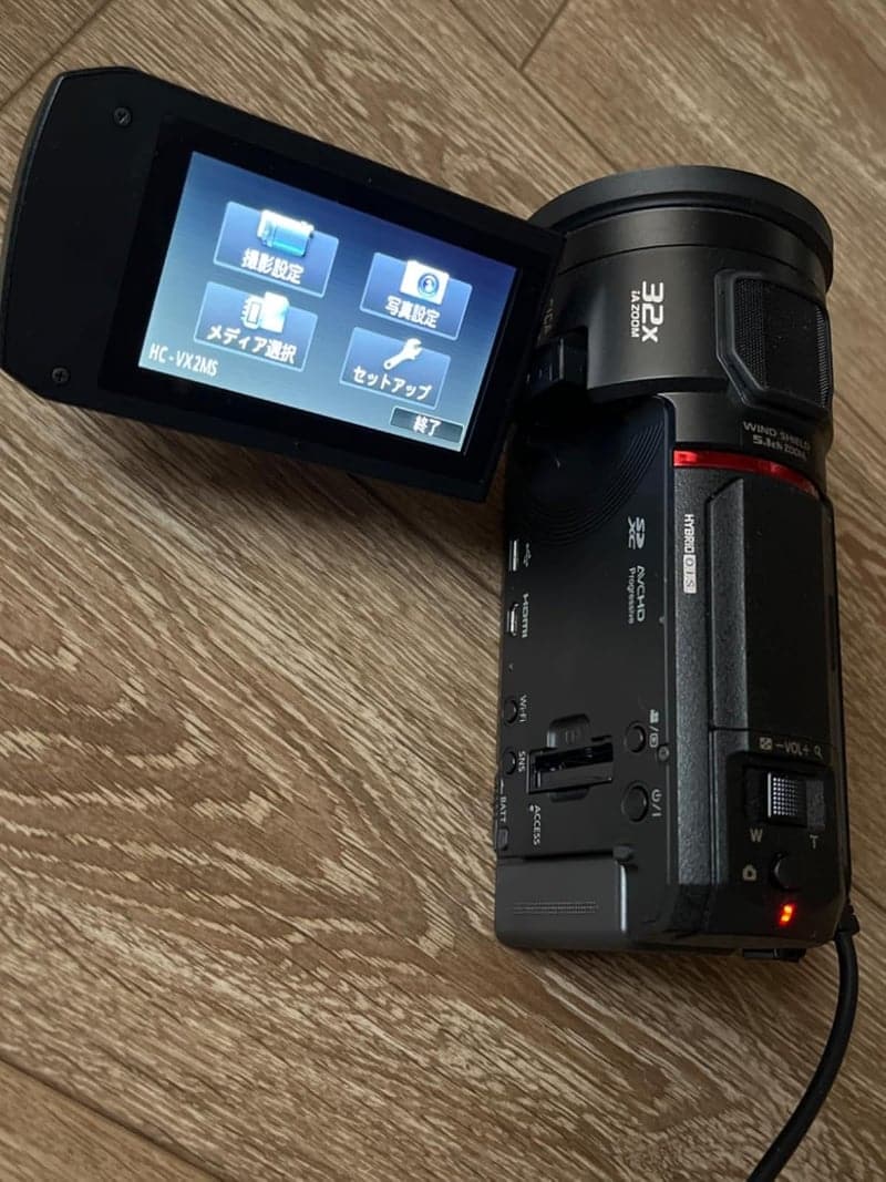 パナソニック HDビデオカメラ 光学50倍ズーム 64GB内蔵メモリ ブラック HC-V495M-K