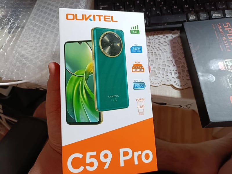 OUKITEL C59 Pro 10000mAh 大容量バッテリー Androidスマートフォン 24GB+256GB 6.88インチ 90HzデュアルSIM
