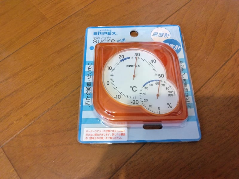 温湿度計 日本製 シュクレmidi エンペックス TM-5604 クリアオレンジ