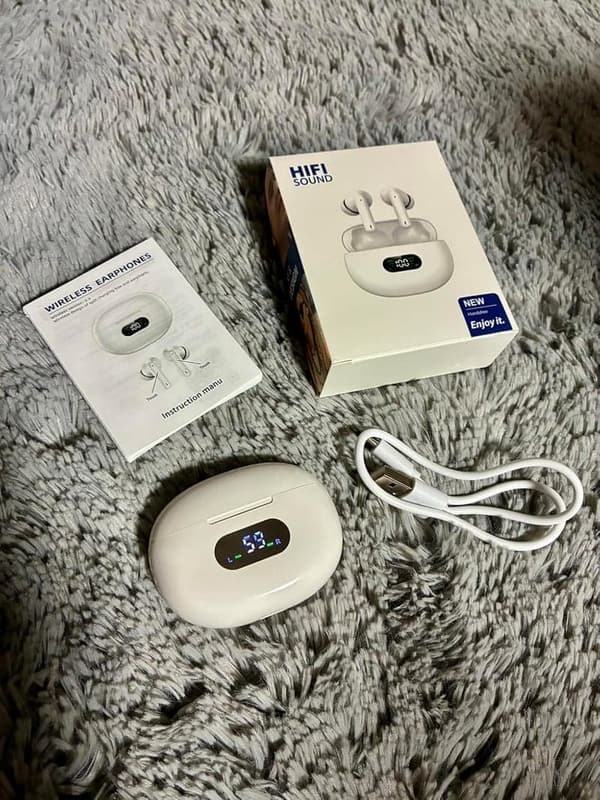 Bluetooth 5.4搭載ワイヤレスイヤホン - 自動ペアリング・ハンズフリー通話・タッチ操作 (パープル)