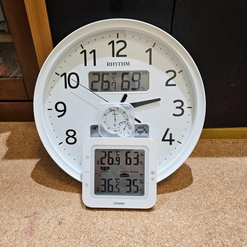 エンペックス アナログ温湿度計 シュクレミディ クリアホワイト TM-5601