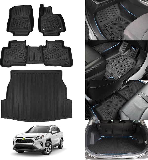 トヨタ RAV4 XA50型専用 防水3D立体フロアマット 4点セット ブラック