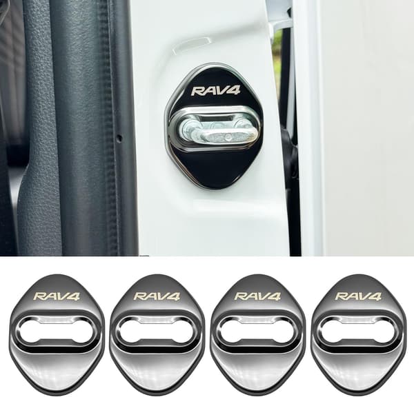 トヨタ RAV4 50系 ドアロック メッキカバー 4P 鏡面ステンレス【ブラック】