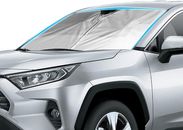 トヨタ RAV4 5代目（2019-2023）専用 UVカット フロントサンシェード 収納袋付き