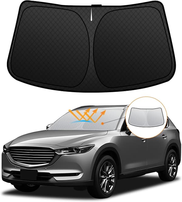 マツダ CX-8 KG系専用 UVカット フロントガラスサンシェード 6層構造 折り畳み式 収納袋付き