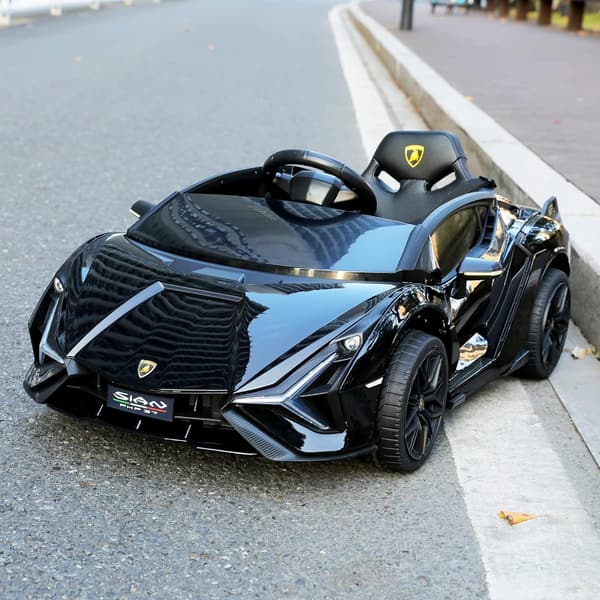 クリスマス限定！Lamborghini Sian 電動乗用カー 子供用 ラッカーブラック