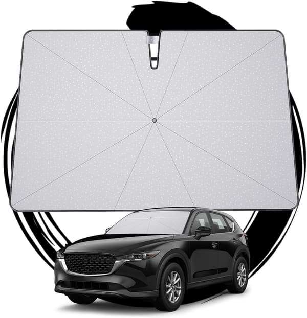 マツダCX-5 KF系専用 車用傘型サンシェード UVカット 遮光 遮熱 スエード収納袋付き